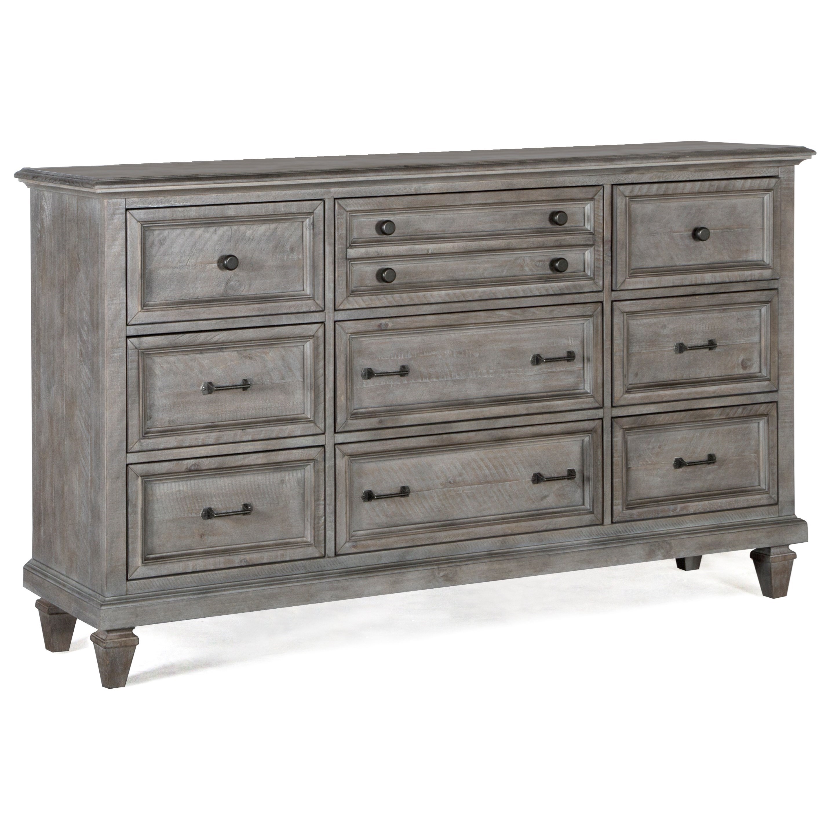 Magnussen Home Lancaster Rustic Dresser with Nine Drawers Reeds